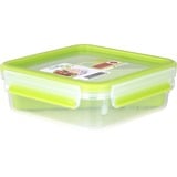 Emsa CLIP & GO Sandwichbox 0,85 Liter, Lunch-Box hellgrün/transparent, mit Einsatz in typischer Dreiecksform