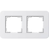 Gira Abdeckrahmen zwei Fach mit Trägerrahmen, Kunststoff, Thermoplast, Schutzart IP20 weiß (glänzend), Retail