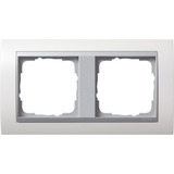 Gira Abdeckrahmen zweifach mit Aluminium-Zwischenrahmen, Event, Abdeckung weiß, Retail