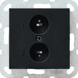 Gira Lautsprecher Steckdose Stereo schwarz, Retail