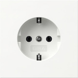 Gira Schutzkontaktsteckdose Typ F 16 Ampere 250 Volt Schraubklemmen geerdeter Tragring glänzend weiß, Retail