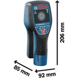 Bosch PRO Akku-Wallscanner D-tect 120 Professional, 12Volt, Ortungsgerät blau/schwarz, Li-Ionen-Akku 2,0 Ah, in L-BOXX 136