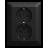 Busch-Jaeger Doppelsteckdose 202 EUJRB-915 schwarz, Retail