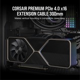 Corsair Premium PCIe 4.0 x16 Verlängerungskabel 90° schwarz, 30cm, Buchse abgewinkelt