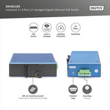 Digitus Industrial 4+2-Port L2 managed Gigabit Ethernet PoE, Switch 
