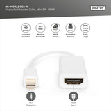 Digitus Mini DisplayPort auf HDMI Adapter / Konverter weiß, HDMI, DP 1.1a