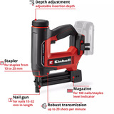 EINHELL Power X-Change Akku-Nagler TE-CN 18/32 Li - Solo, 18Volt rot/schwarz, ohne Akku und Ladegerät