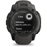 Garmin Instinct 2X Solar, Smartwatch dunkelgrau, 55 mm, Silikon-Armband