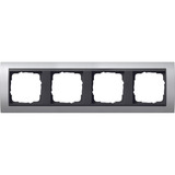 Gira Abdeckrahmen vierfach mit Zwischenrahmen, Abdeckung aluminium, Retail