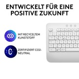 Logitech Signature K650, Tastatur weiß, DE-Layout, Logi Bolt, Bluetooth, für Windows/macOS/Chrome OS/Linux/iPadOS/Android