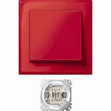 Merten Jumbo Schalter mit Wippe Wechselschalter Komplettgerät rot, Retail