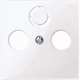 Merten Zentralplatte Antennendose für Antennensteckdose, glänzend, antibakteriell, Thermoplast weiß (glänzend), Retail