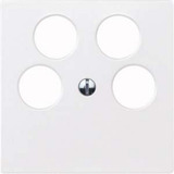 Merten Zentralplatte polarweiß für Antennendose 4-Loch Typ 295319, Unterputz, Kunststoff weiß (matt), Retail