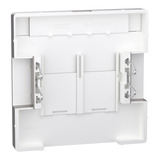 Merten Zentralplatte zweifach mit Schriftfeld und integrierten Verschlussschiebern, Abdeckung grau, Retail