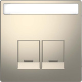 Merten Zentralplatte zweifach mit Schriftfeld und integrierten Verschlussschiebern, Abdeckung grau, Retail