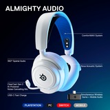 SteelSeries Arctis Nova 7P, Gaming-Headset weiß/blau, USB-C, Bluetooth