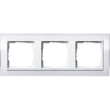 Gira Abdeckrahmen dreifach mit Zwischenrahmen glänzend, Abdeckung weiß, Retail
