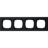 Gira Abdeckrahmen vierfach flach matt, Abdeckung schwarz, Retail