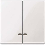 Merten Doppelwippe mit Kontrollfenster für Serien- und Doppeltaster-Einsatz, glänzend weiß (glänzend), Retail