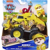 Spin Master Paw Patrol Rescue Wheels - Rubbles Bulldozer Monstertruck mit Rubble Hundefigur, Spielfahrzeug 