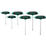 Wiha Stiftschlüssel-Set Sechsrund, mit Quergriff ComfortGrip, Schraubendreher schwarz/rot, 6-teilig, mit Seitenabtrieb