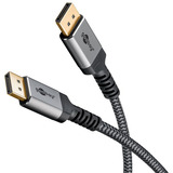 goobay Plus DisplayPort 2.0/2.1 Kabel, 16K @ 60Hz, 80 Gbit/s grau, 1 Meter