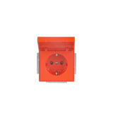 0 Schutzkontakt-Steckdosen-Einsatz CEE 7/3 (Typ F) orange, Retail