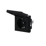 Busch-Jaeger Schutzkontakt-Steckdosen-Einsatz Schuko Typ F mit erhöhtem Berührungsschutz, Unterputz schwarz (matt), Retail