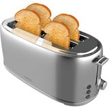 Cecotec Langschlitz-Toaster Toast&Taste 1600 Retro Double Inox edelstahl, 1.630 Watt, für 4 Scheiben Toast