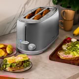 Cecotec Langschlitz-Toaster Toast&Taste 1600 Retro Double Inox edelstahl, 1.630 Watt, für 4 Scheiben Toast