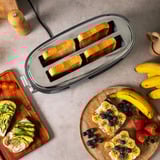 Cecotec Langschlitz-Toaster Toast&Taste 1600 Retro Double Inox edelstahl, 1.630 Watt, für 4 Scheiben Toast