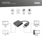 Digitus DisplayPort Adapter / Konverter schwarz, DP Stecker > VGA Buchse