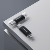 Intenso Twist Line 256 GB, USB-Stick anthrazit/transparent, USB-A 3.2 Gen 1, USB-C 3.2 Gen 1