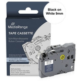 MediaRange Schriftbandkassette, 9mm, 8m, schwarz auf weiß kompatibel zu Brother TZ-N221/TZe-N221