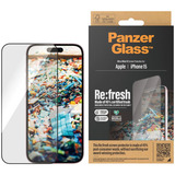 PanzerGlass Re:fresh Displayschutz, Schutzfolie transparent/schwarz, iPhone 15, Ultra-Wide Fit, EasyAligner
