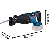 Bosch PRO Akku-Säbelsäge BITURBO GSA 18V-28 Professional solo blau/schwarz, ohne Akku und Ladegerät, in L-BOXX