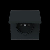 Busch-Jaeger Steckdose mit Erdungsstift mit Klappdeckel schwarz, Retail