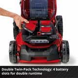 EINHELL Professional Akku-Rasenmäher GP-CM 36/47 S Li BL, 36Volt (2x18Volt) rot/schwarz, 4x Li-Ionen Akku 4,0Ah, mit Hinterradantrieb Vario Speed