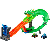 Hot Wheels Monster Trucks Sharks vs. Dinos Drachenzerstörungs-Spielset, Rennbahn 
