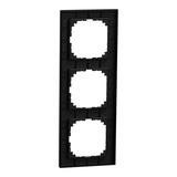 Merten Rahmen dreifach matt lackiert aus Thermoplast für Unterputzmontage IP20 schwarz (matt), Retail