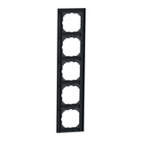 Merten Rahmen fünffach, Typ MEG4050-3614, aus Thermoplast, matt, Schutzart IP20, Breite 90 mm anthrazit, Retail