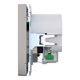 Merten Schutzkontakt Steckdose mit USB Ladegerät nickel, Retail