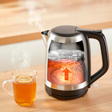 Tefal KO5S2DE Subito, Wasserkocher edelstahl/schwarz, 2.400 Watt, 1 Liter
