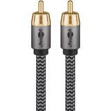 goobay Plus Mono-Cinchkabel schwarz/silber, 5 Meter
