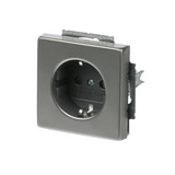 Busch-Jaeger Steckdoseneinsatz Typ 20 EUCKS-866, Steckdose CEE 7/3 mit Erdungsclips, 16 Ampere, 250 Volt edelstahl, Retail