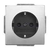 Busch-Jaeger Steckdoseneinsatz Typ 20 EUCKS-866, Steckdose CEE 7/3 mit Erdungsclips, 16 Ampere, 250 Volt edelstahl, Retail