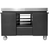 Everdure Pizza Station Black Finish, Schrank schwarz/edelstahl, Outdoor-Schrank für Pizzaofen