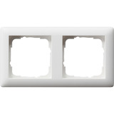 Gira Abdeckrahmen 2-fach, bruchsicher, Standard 55, seidenmatt, matt, Kunststoff, Thermoplast weiß (matt), Retail