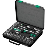 Wera 8100 SC 4 Zyklop Speed-Knarrensatz, zöllig, 1/2", Werkzeug-Set schwarz/grün, 38-teilig, Speed-Knarre mit schwenkbarem Kopf