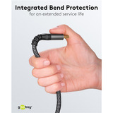 goobay DisplayPort Kabel 2.0/2.1 Slim silber/schwarz, 1 Meter